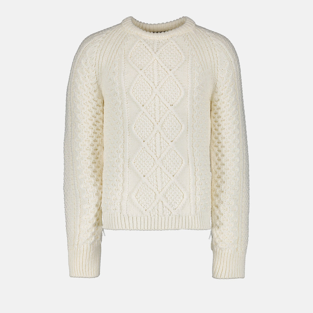 ribbed pullover, zip-up sweater, Dior knitwear, luxury fashion, high-end apparel