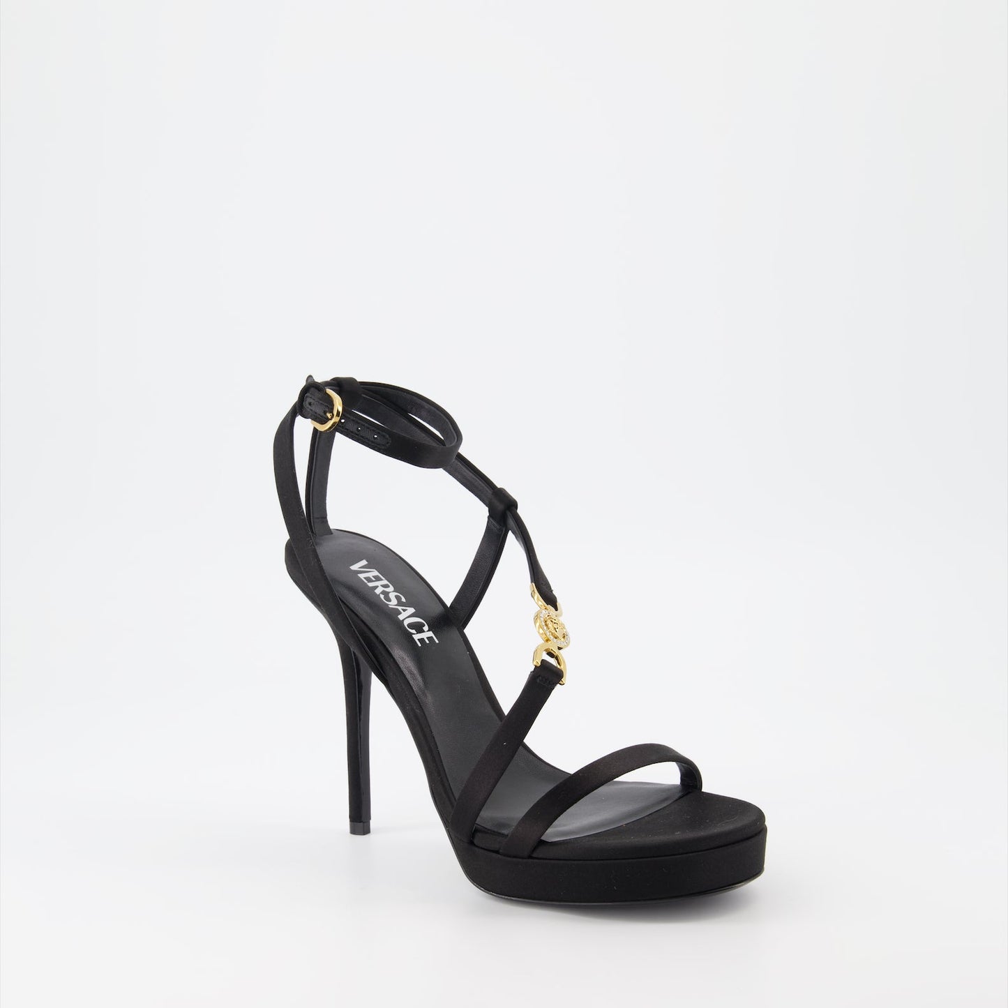 Versace Medusa, high-heel sandals, luxury women's footwear, designer sandals, elegant women's shoes