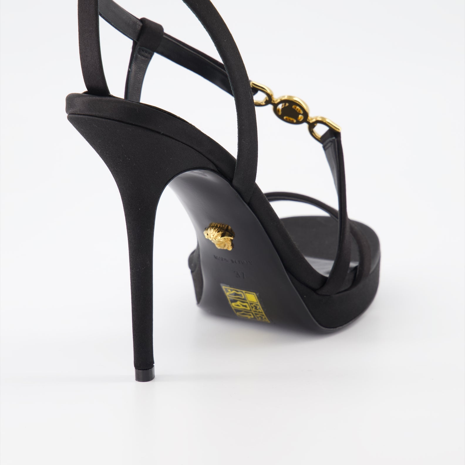 Versace Medusa, high-heel sandals, luxury women's footwear, designer sandals, elegant women's shoes