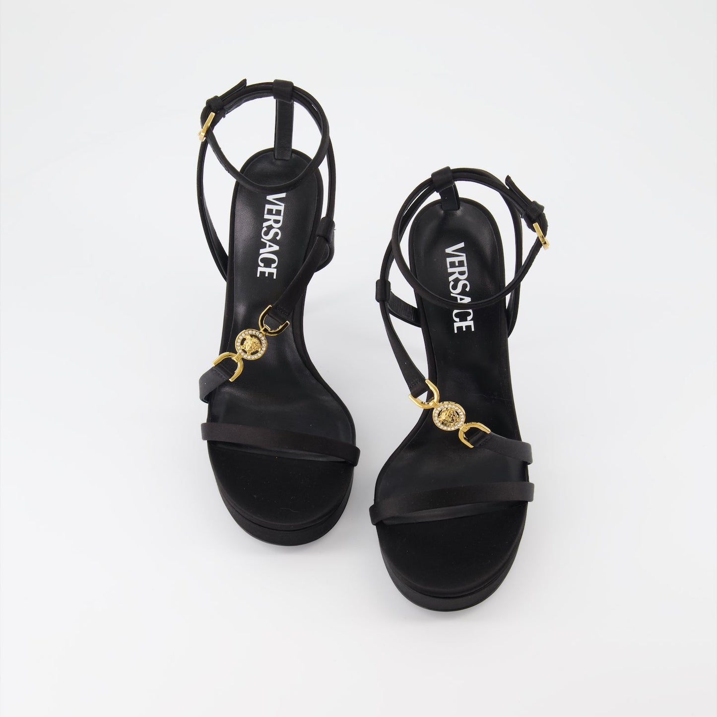 Versace Medusa, high-heel sandals, luxury women's footwear, designer sandals, elegant women's shoes