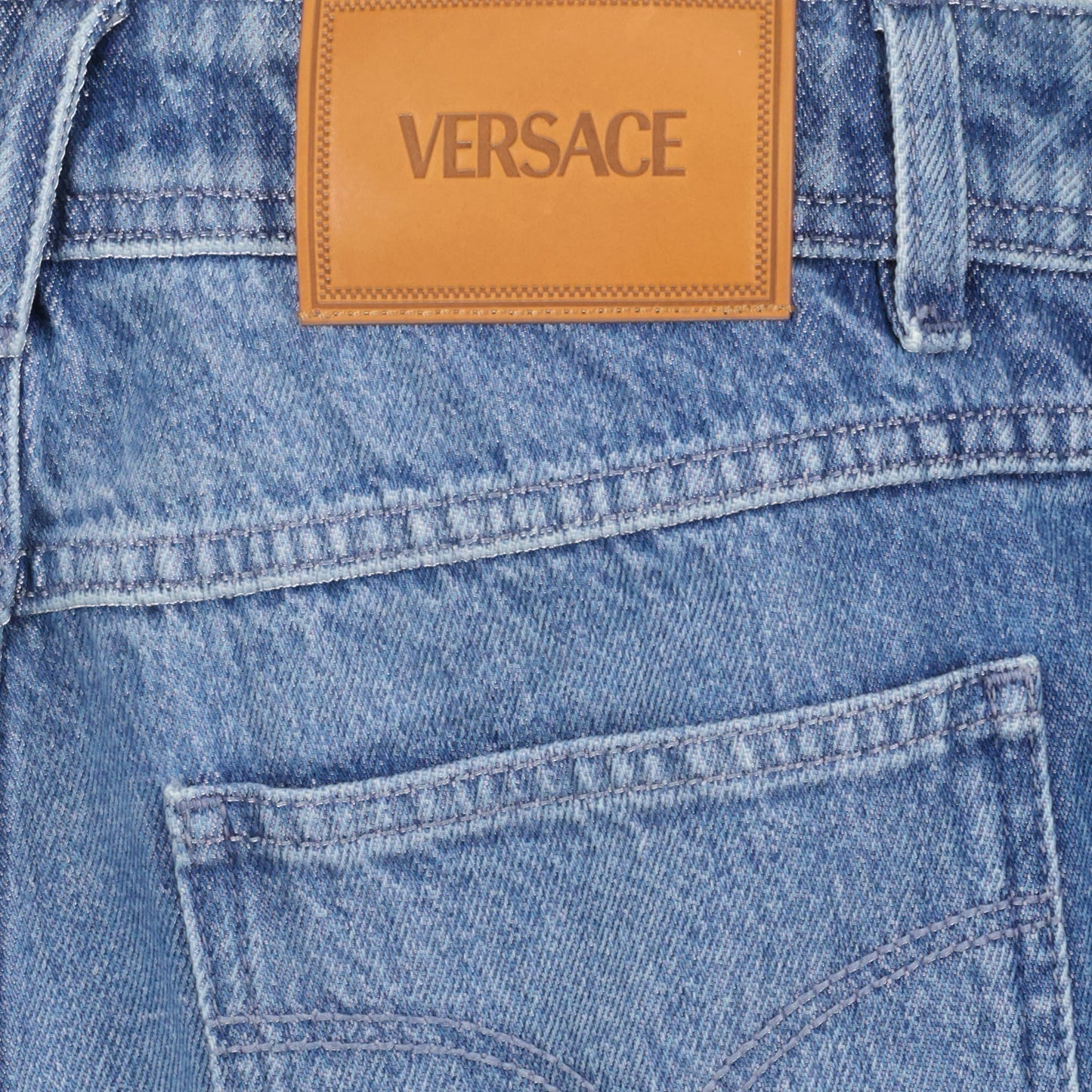 Versace jeans, light blue jean, luxury fashion, high-end denim, straight jean