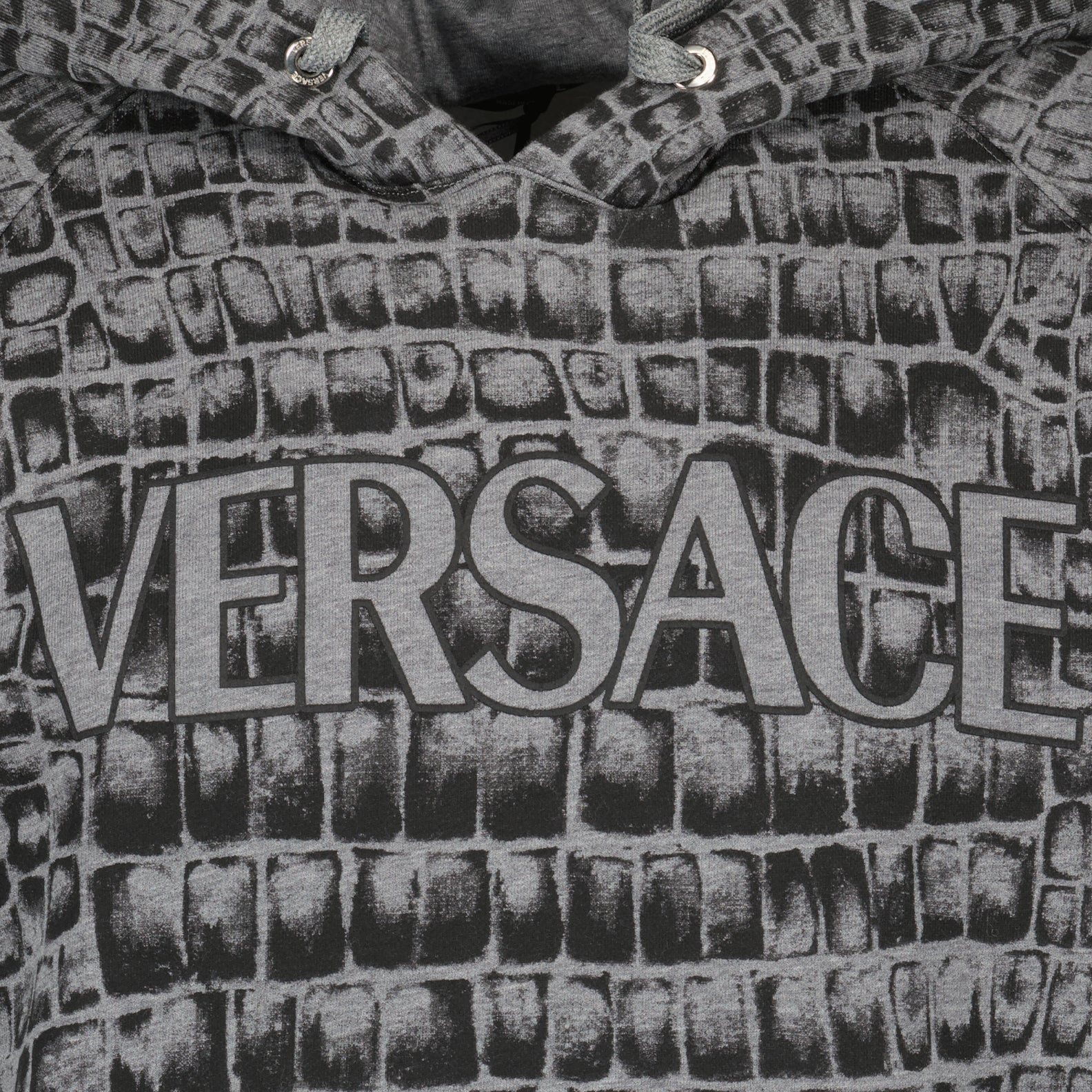 Versace hoodie, luxury men's wear, elegant grey hoodie, high-end fashion, Italian craftsmanship