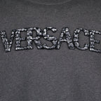 luxury sweatshirt, grey logo sweatshirt, Versace apparel, high-end fashion, Coccodrilo Versace