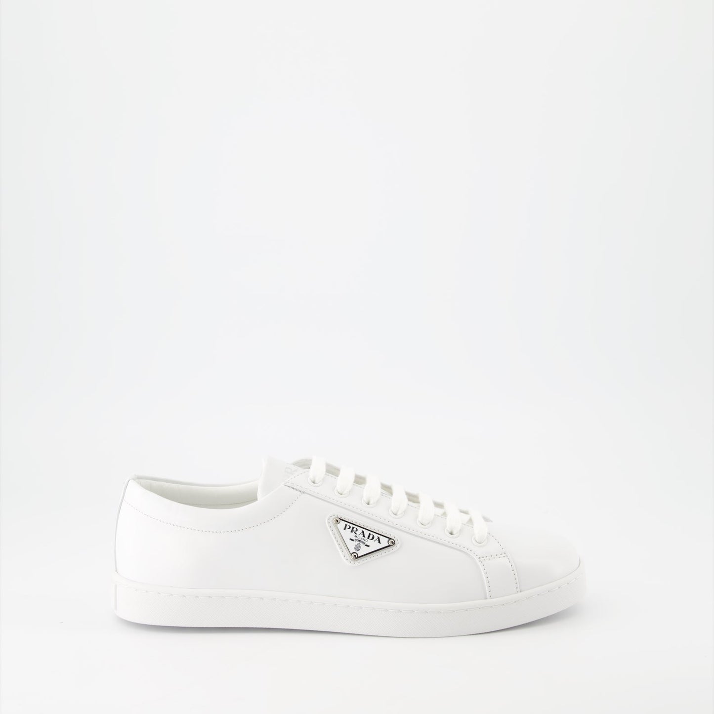   Prada sneakers, white leather sneakers, luxury men's footwear, elegant casual shoes, high-end sneakers  