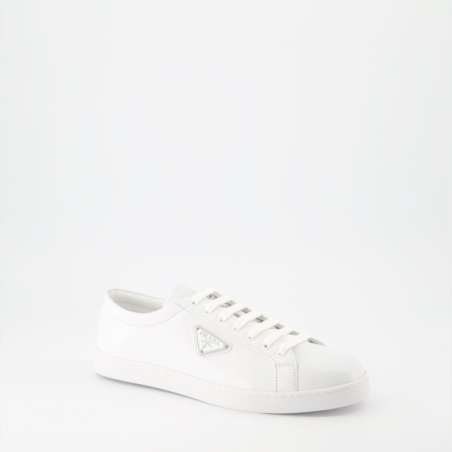   Prada sneakers, white leather sneakers, luxury men's footwear, elegant casual shoes, high-end sneakers  