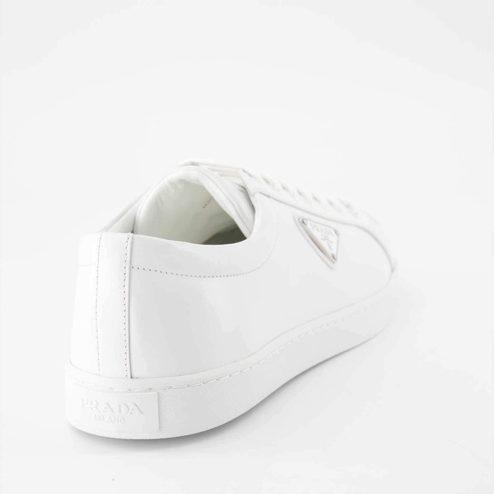   Prada sneakers, white leather sneakers, luxury men's footwear, elegant casual shoes, high-end sneakers  