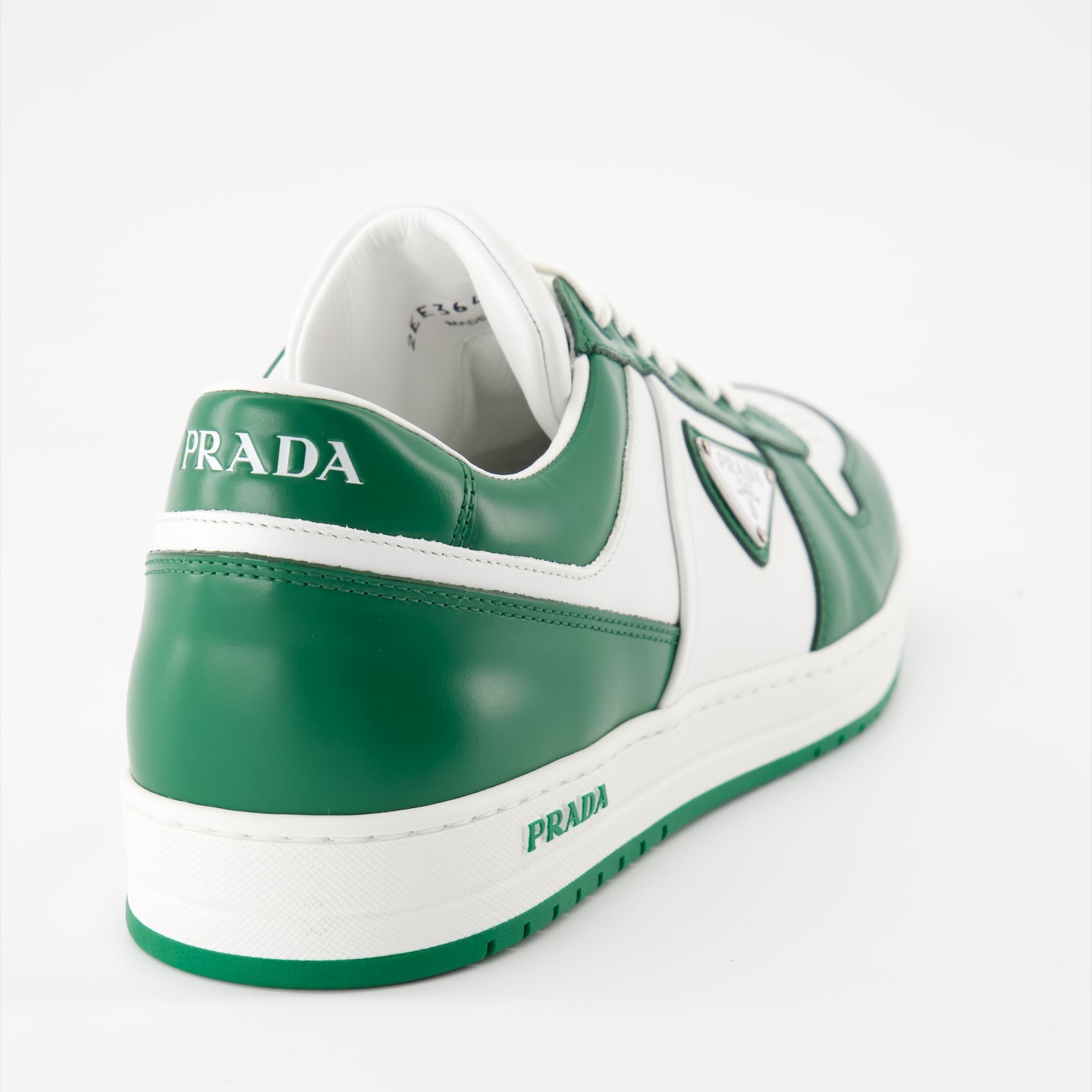 luxury sneakers, Prada Downtown, white leather sneakers, green leather sneakers, stylish sneakers