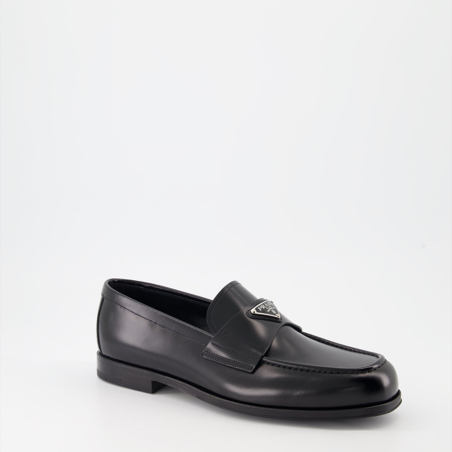 Prada moccasins, luxury leather footwear, men's designer shoes, elegant moccasins, high-end fashion