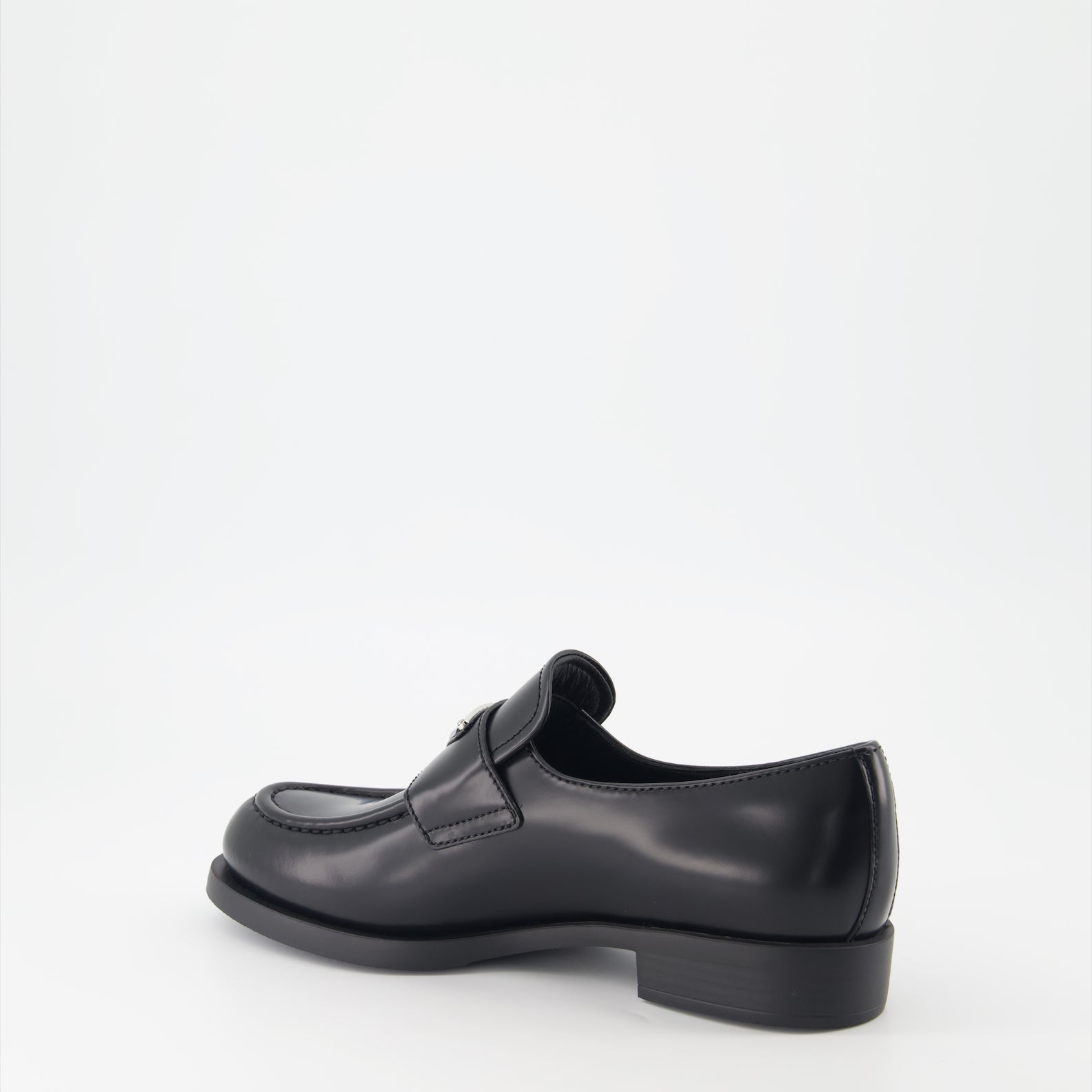 luxury moccasins, brushed leather loafers, elegant footwear, Prada shoes, refined fashion