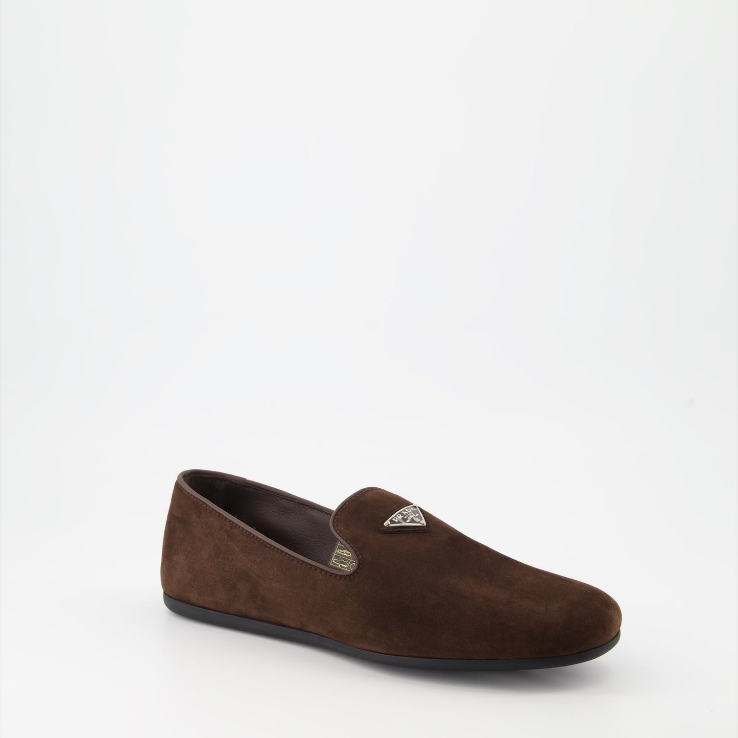 Prada, luxury moccasins, suede shoes, brown loafers, high-end footwear