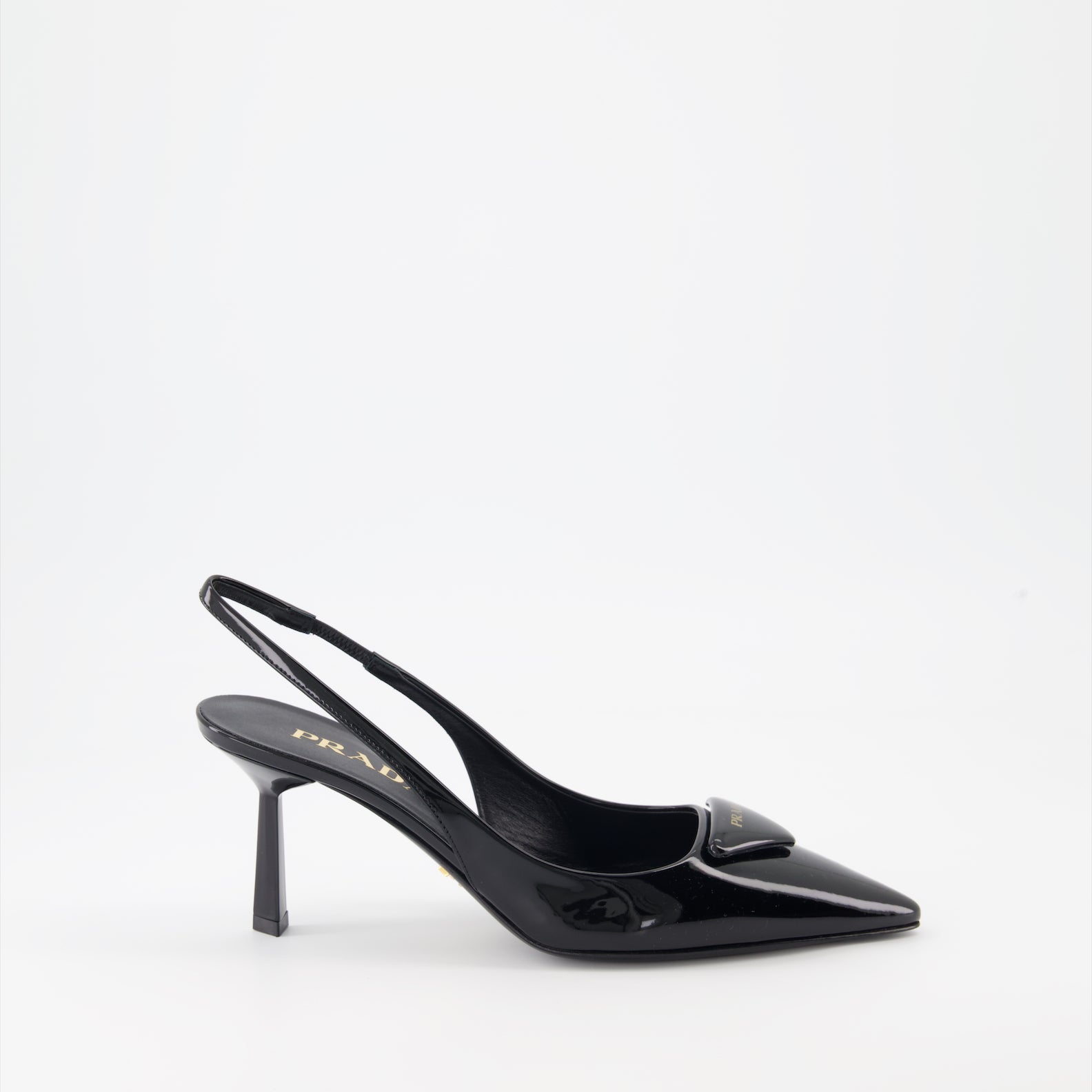 Prada, black leather pumps, luxury footwear, elegant shoes, sophisticated design