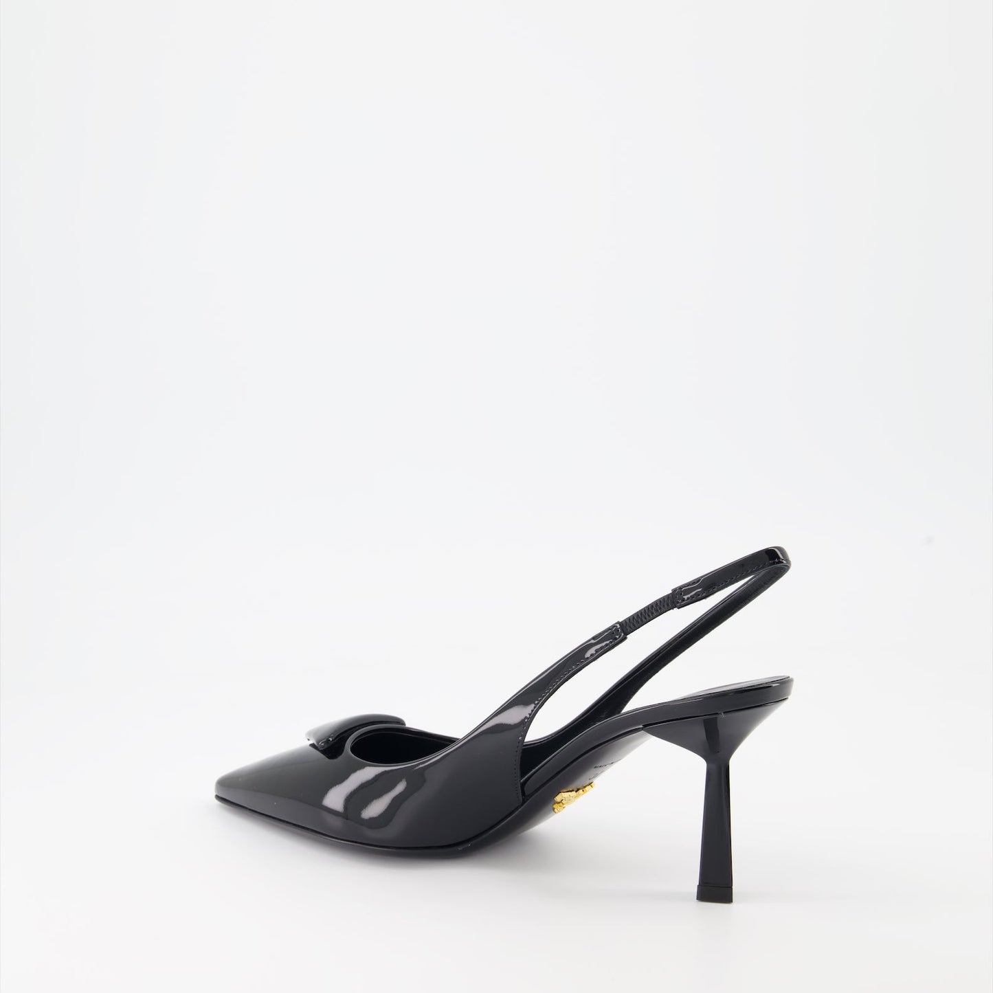 Prada, black leather pumps, luxury footwear, elegant shoes, sophisticated design