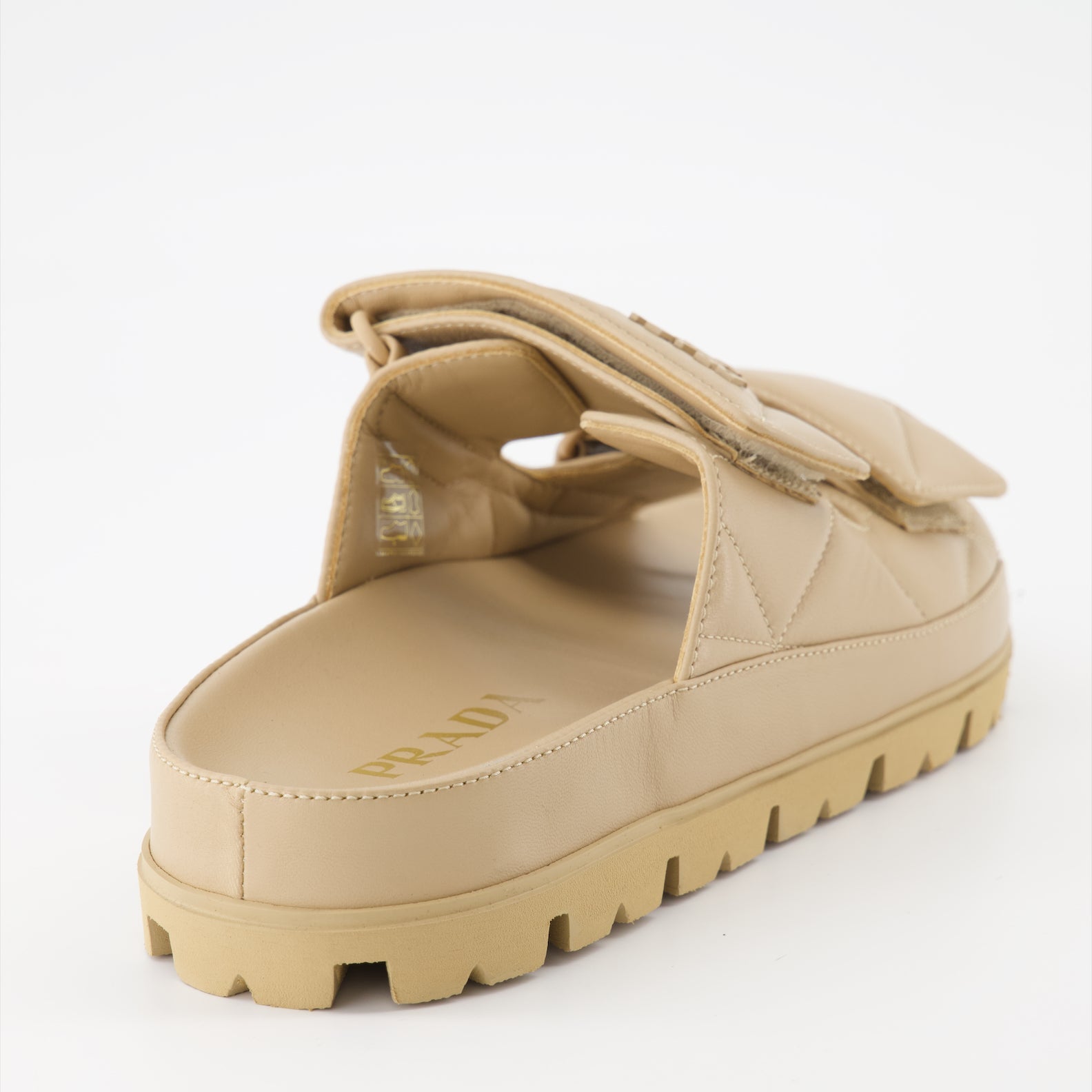 Prada slides, Quilted leather slides, Nappa leather footwear, Luxury slides, Designer comfort footwear