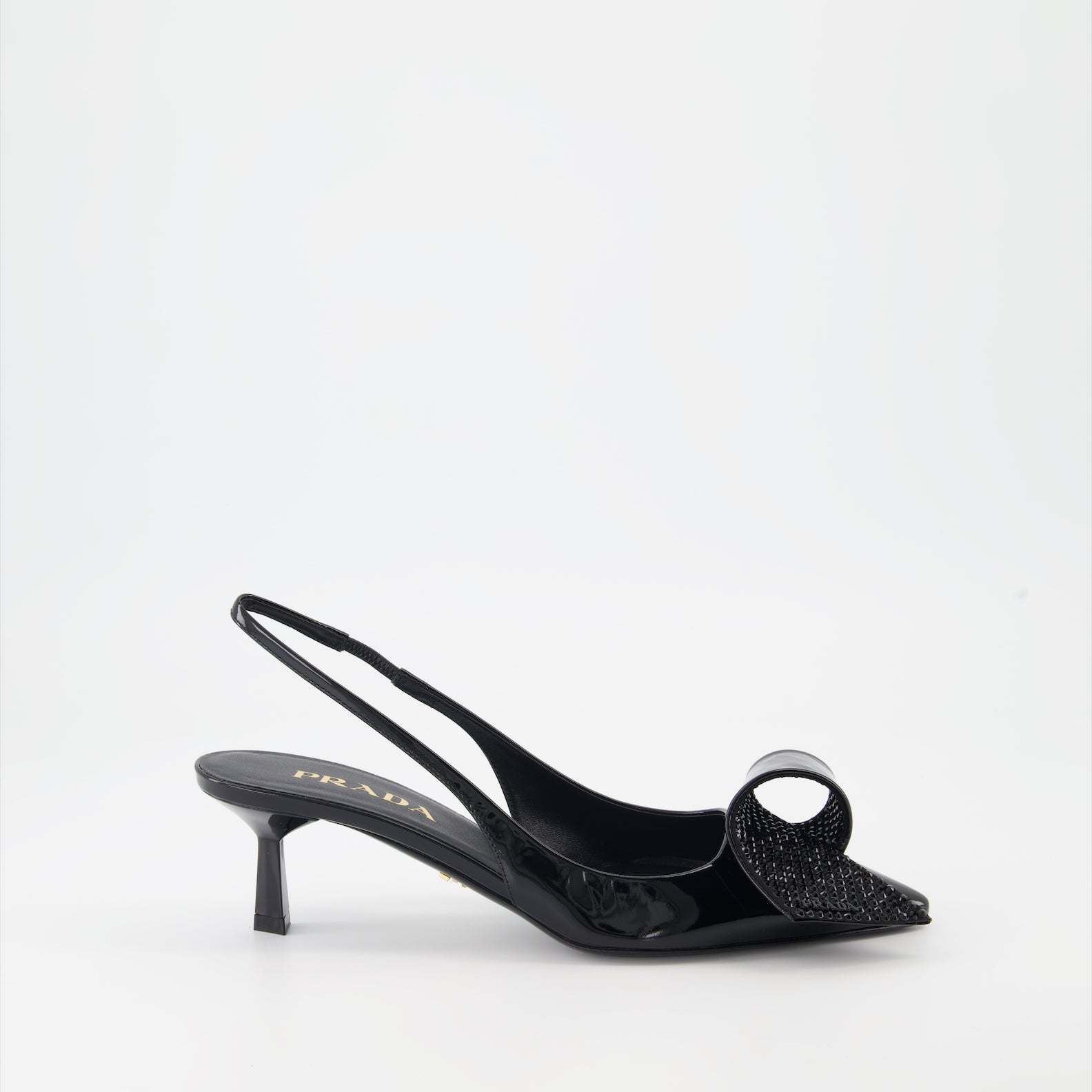 Prada pumps, black patent leather shoes, luxury footwear, high heel pumps, designer shoes