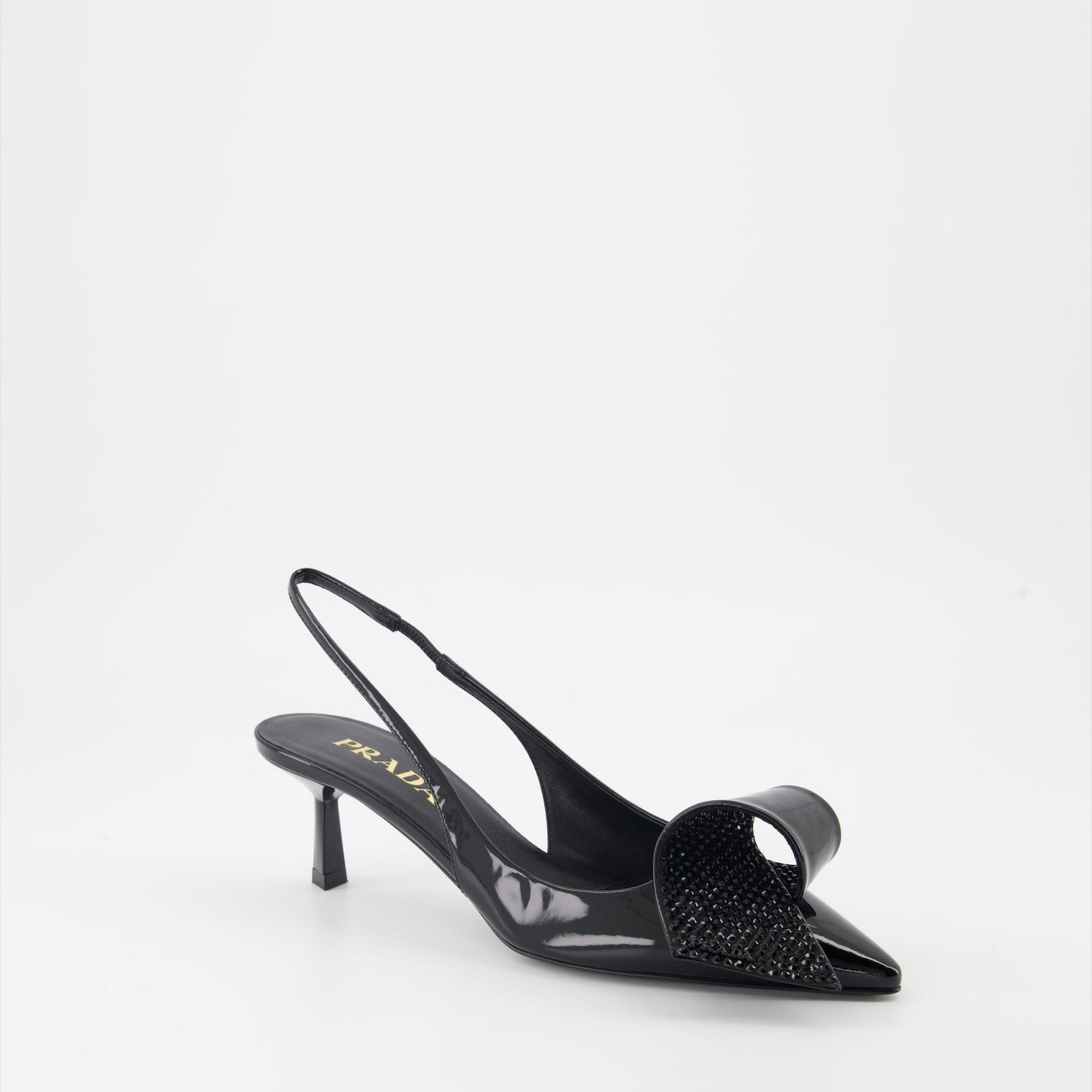 Prada pumps, black patent leather shoes, luxury footwear, high heel pumps, designer shoes