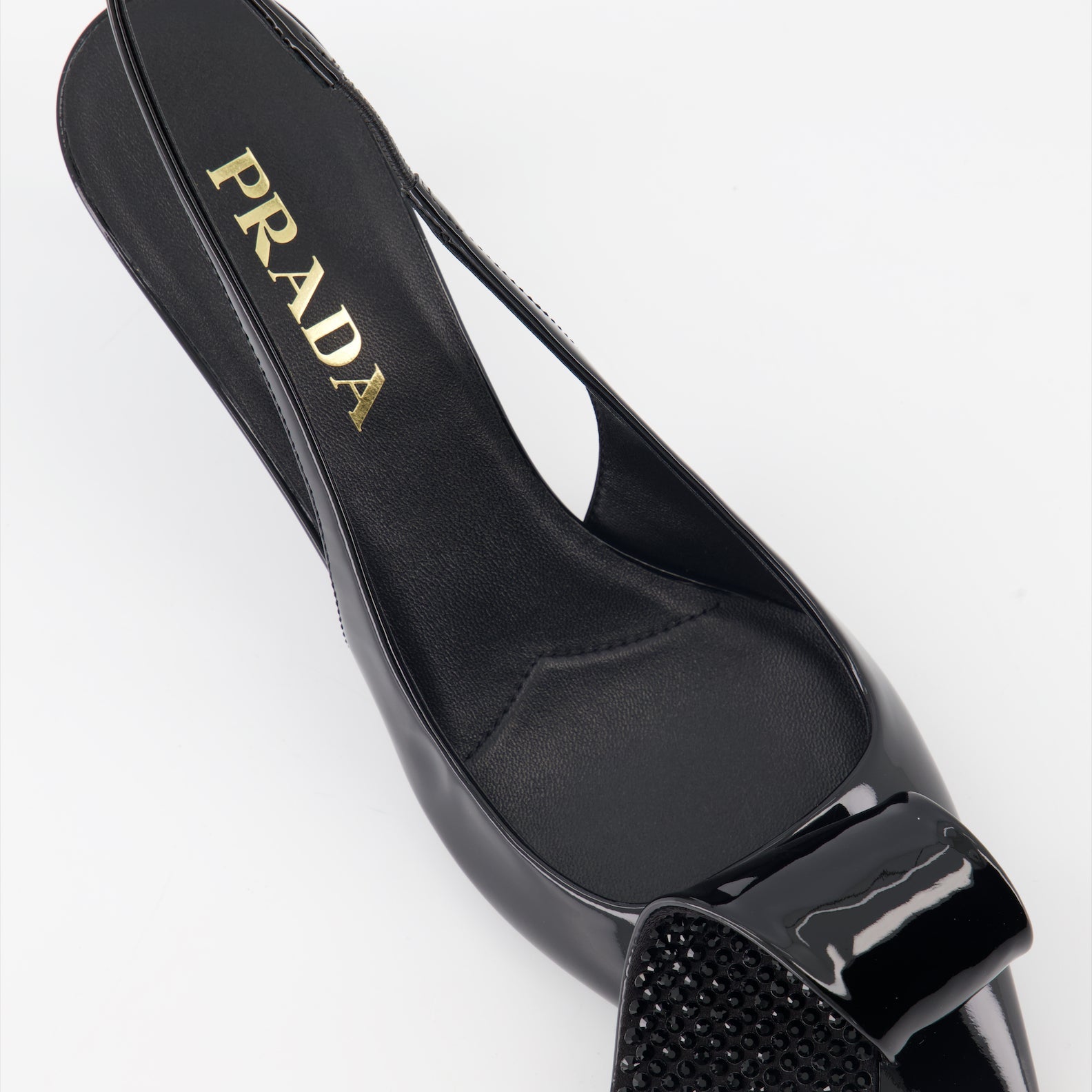 Prada pumps, black patent leather shoes, luxury footwear, high heel pumps, designer shoes