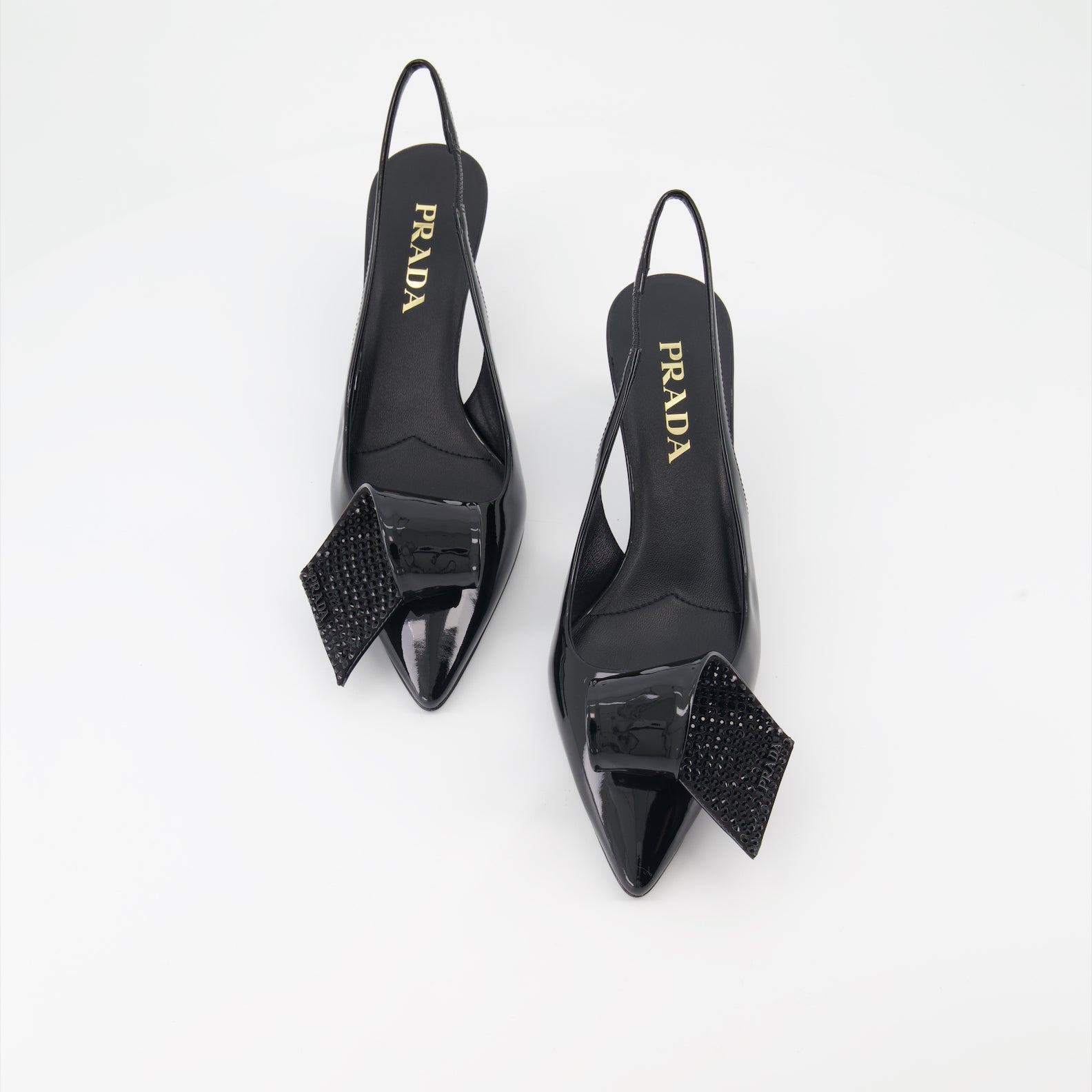 Prada pumps, black patent leather shoes, luxury footwear, high heel pumps, designer shoes