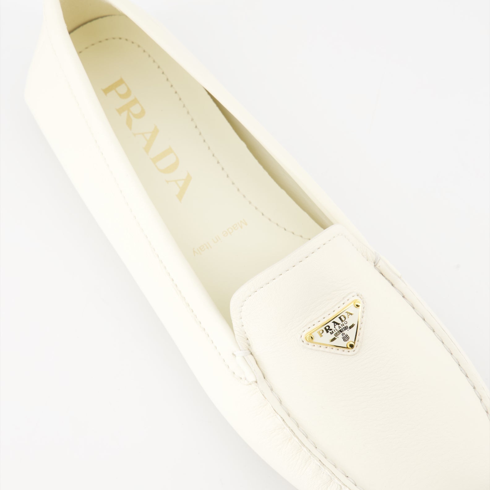 white velvet moccasins, Prada luxury shoes, elegant footwear, high-end moccasins, luxury velvet shoes