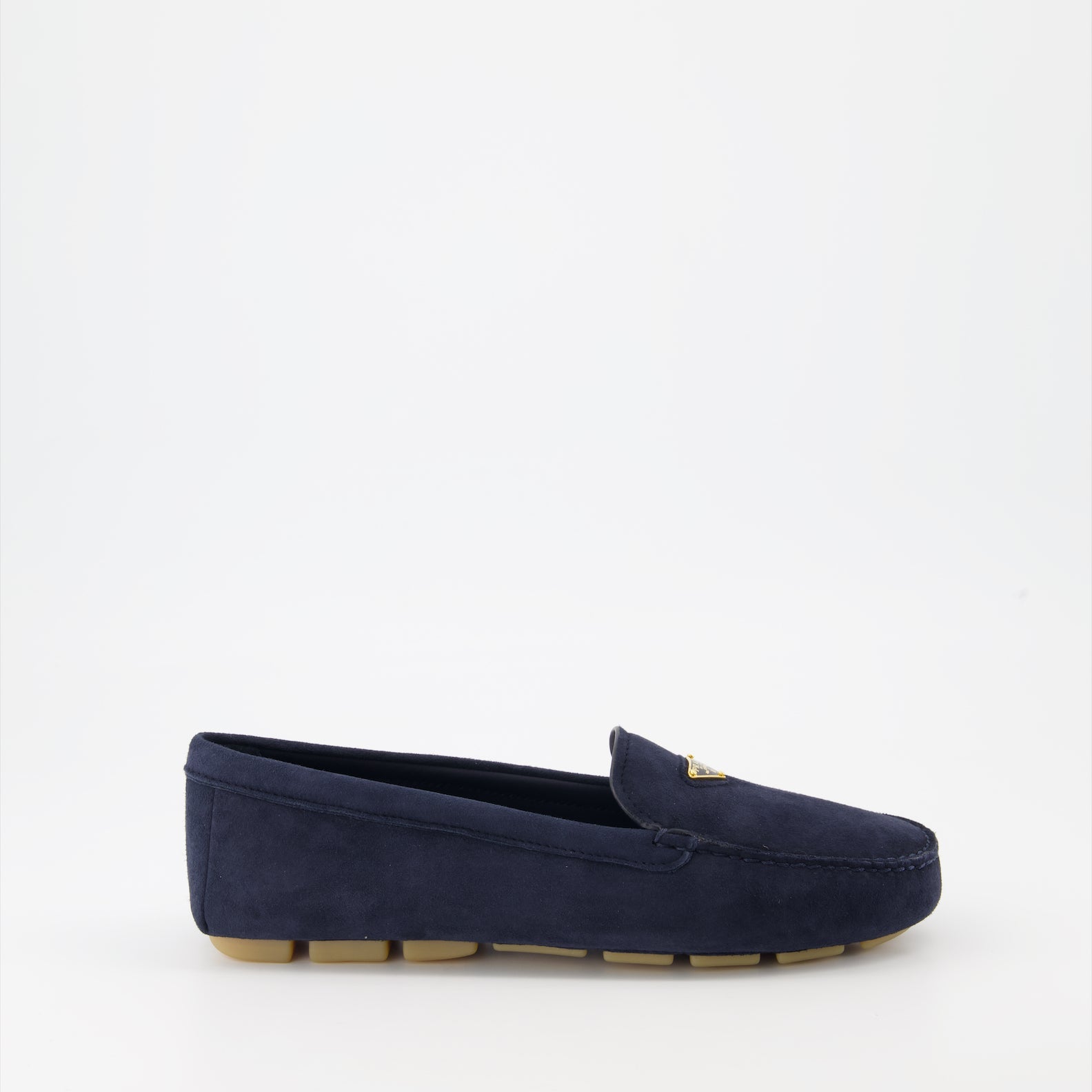 Prada loafers, navy velvet shoes, luxury loafers, elegant footwear, high-end fashion