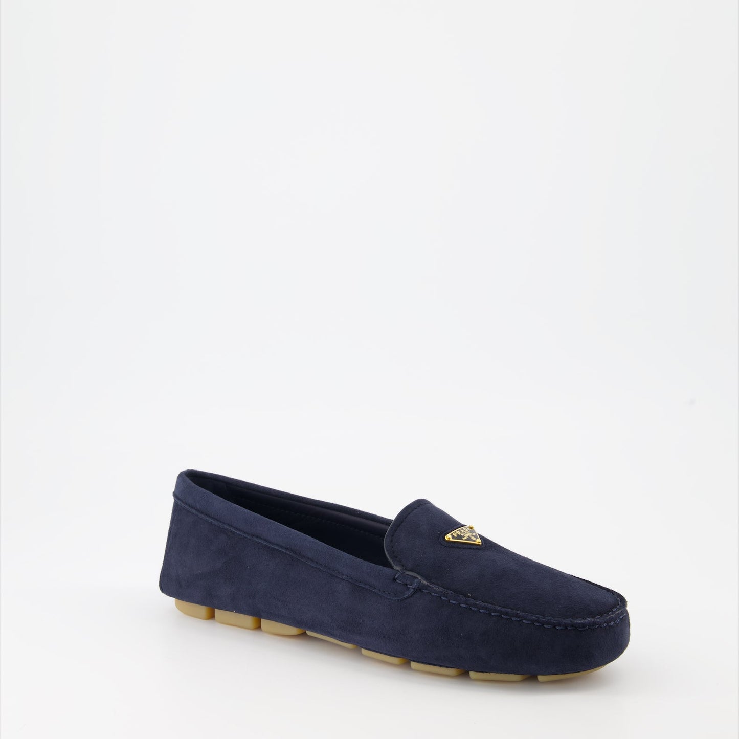 Prada loafers, navy velvet shoes, luxury loafers, elegant footwear, high-end fashion