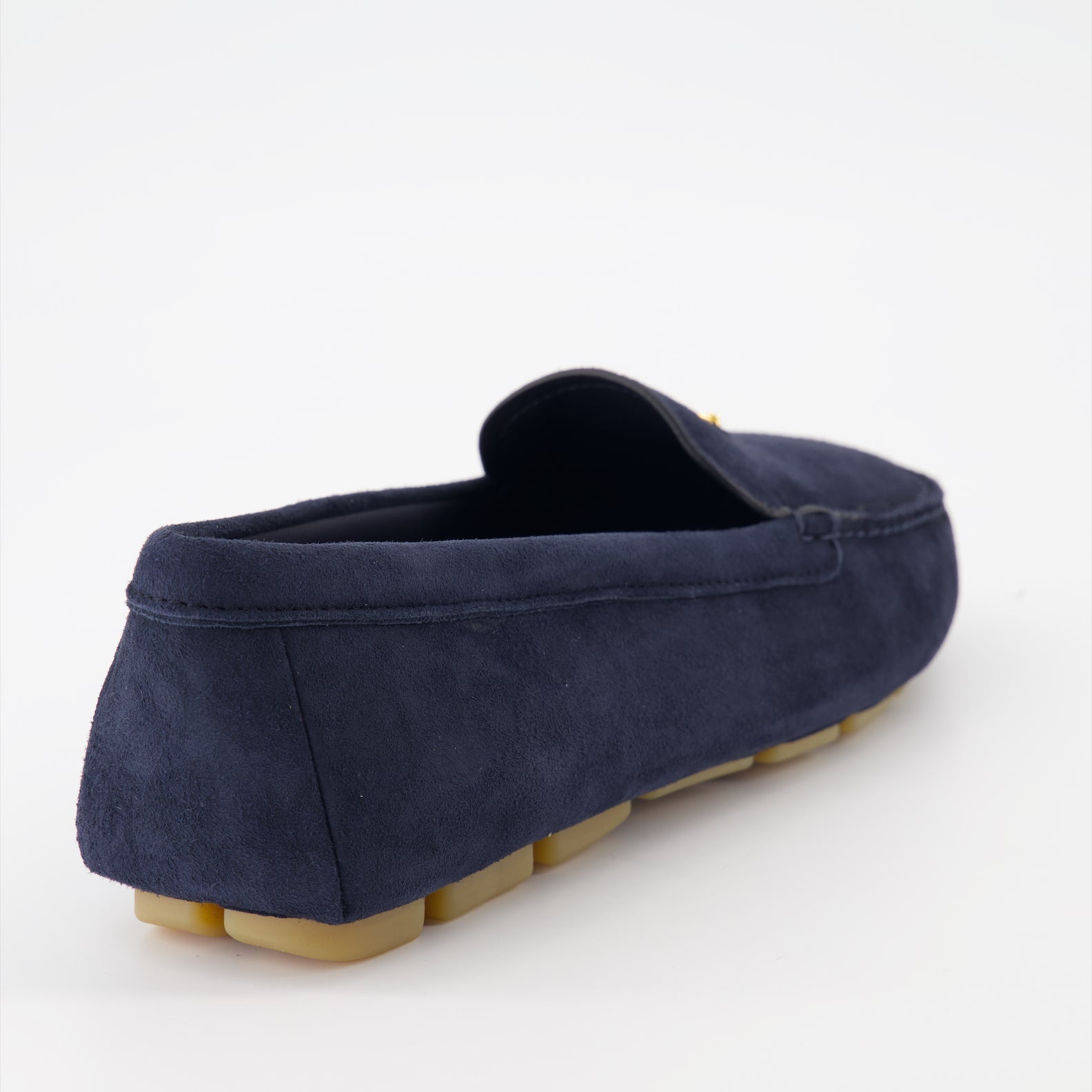 Prada loafers, navy velvet shoes, luxury loafers, elegant footwear, high-end fashion