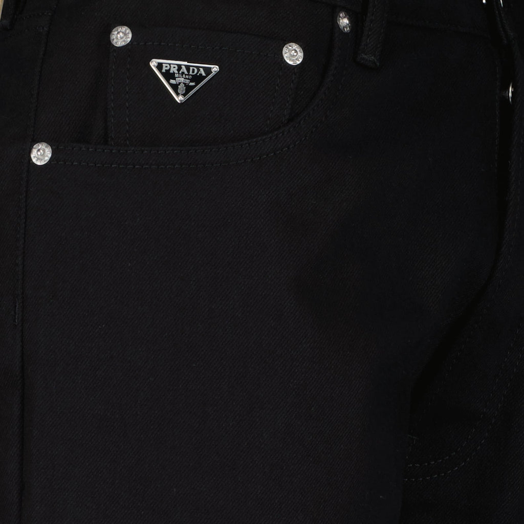 Image of Black Straight-Leg Jeans by Prada for Men - Season Spring-Summer 2024 - Detail View 5