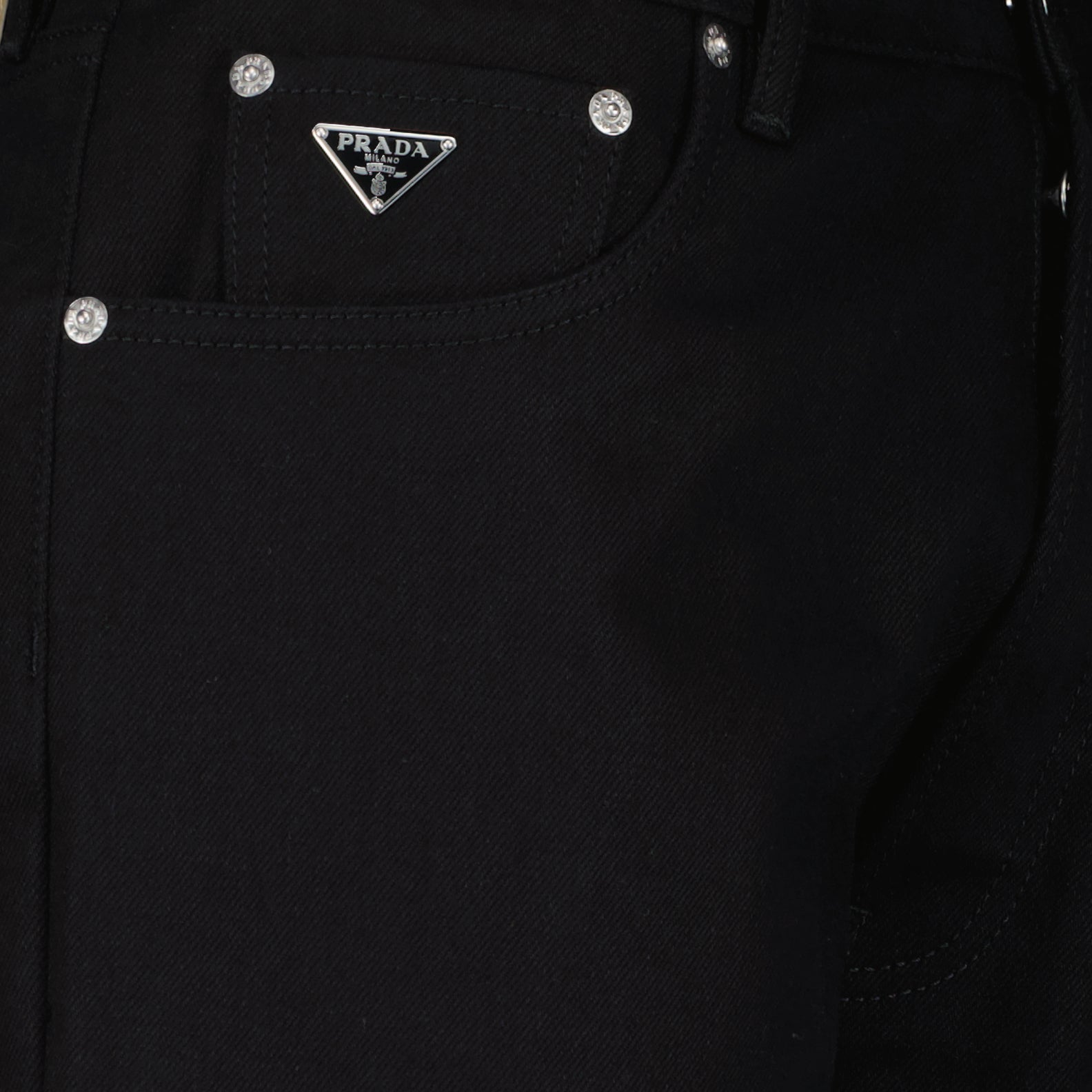 Image of Black Straight-Leg Jeans by Prada for Men - Season Spring-Summer 2024 - Detail View 5