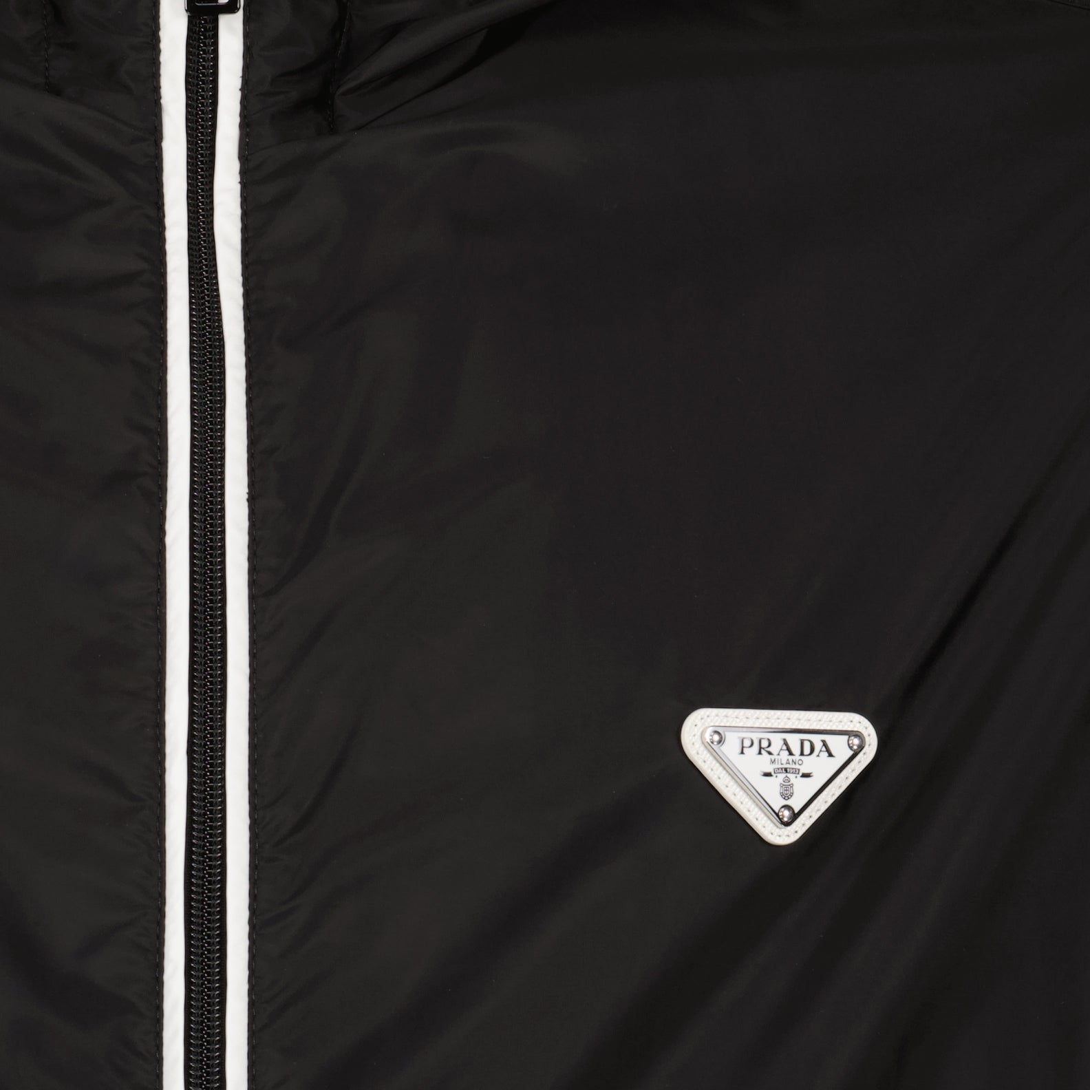 Black Recycled Nylon Windbreaker