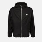 Black Recycled Nylon Windbreaker