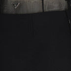 Jupe midi en laine et crinoline