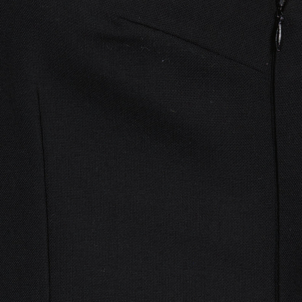 프라다의 여성용 짧은 검정 울 드레스 이미지 - 2024 봄-여름 시즌 - 세부 사항 보기 5