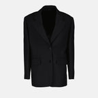 Immagine del Blazer in Lana Senza Tempo di Prada per Donne - Stagione Primavera-Estate 2024 - Vista Frontale