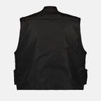 Re-Nylon, Cargo Jacket, Sleeveless, Prada, Black
