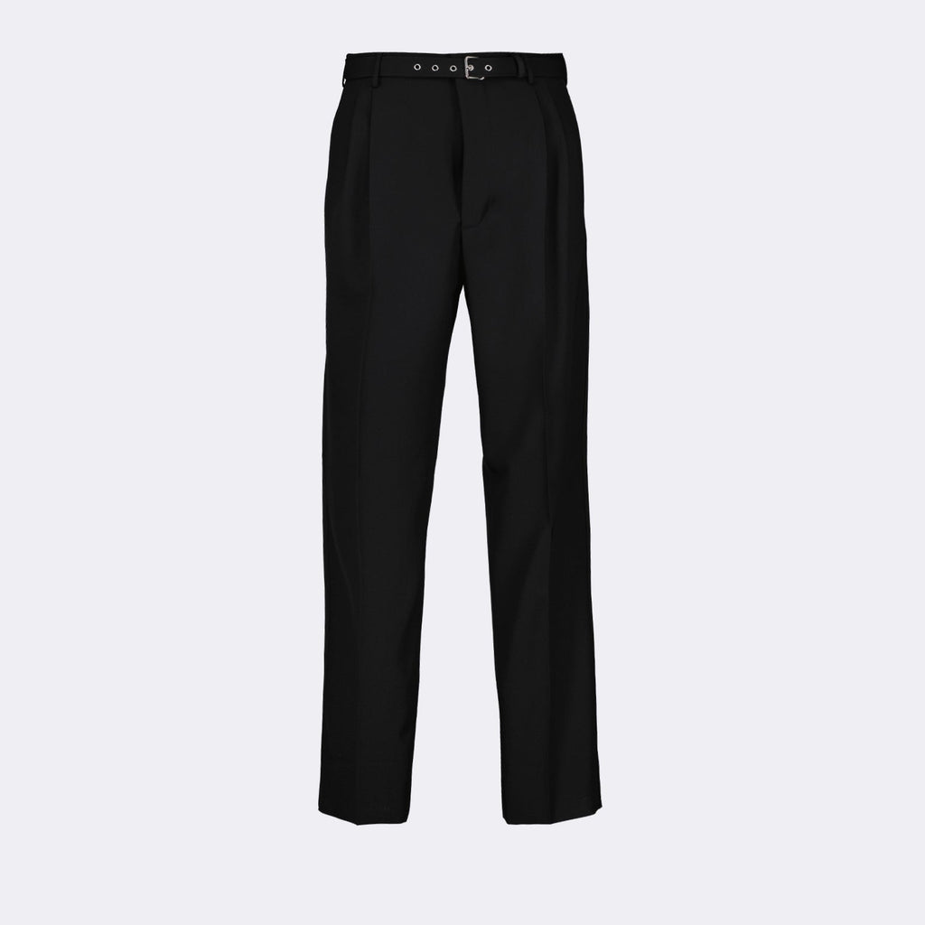 Image of Wool Belted Trousers by Prada for Men - Season Spring-Summer 2024 - Front View