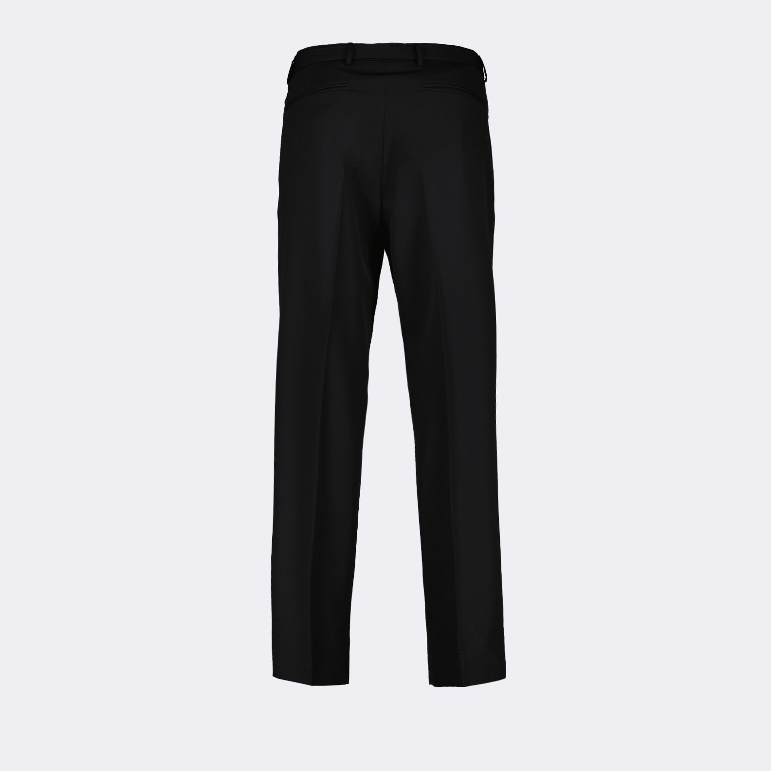 Prada trousers, black wool trousers, belted trousers, luxury formalwear, designer pants