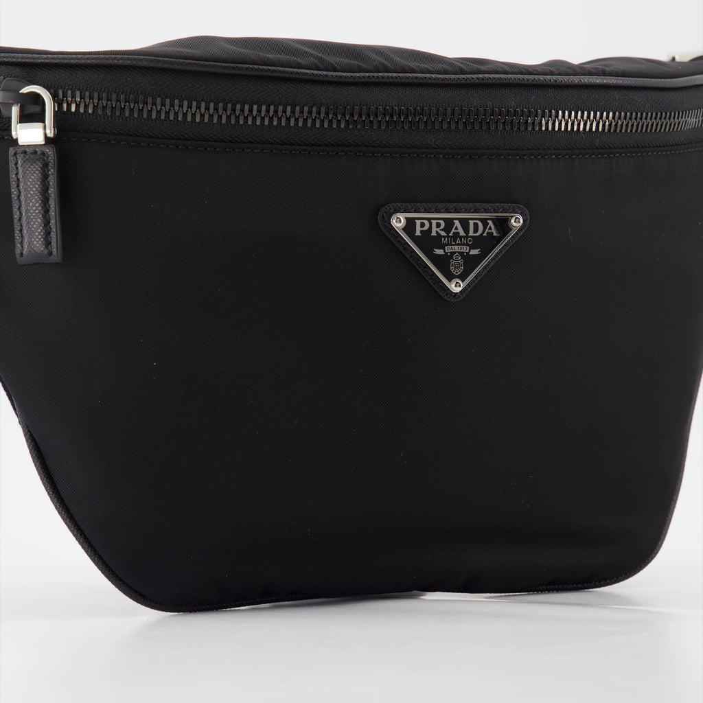 Prada belt bag, Re-Nylon, luxury accessories, sustainable fashion, eco-friendly leather