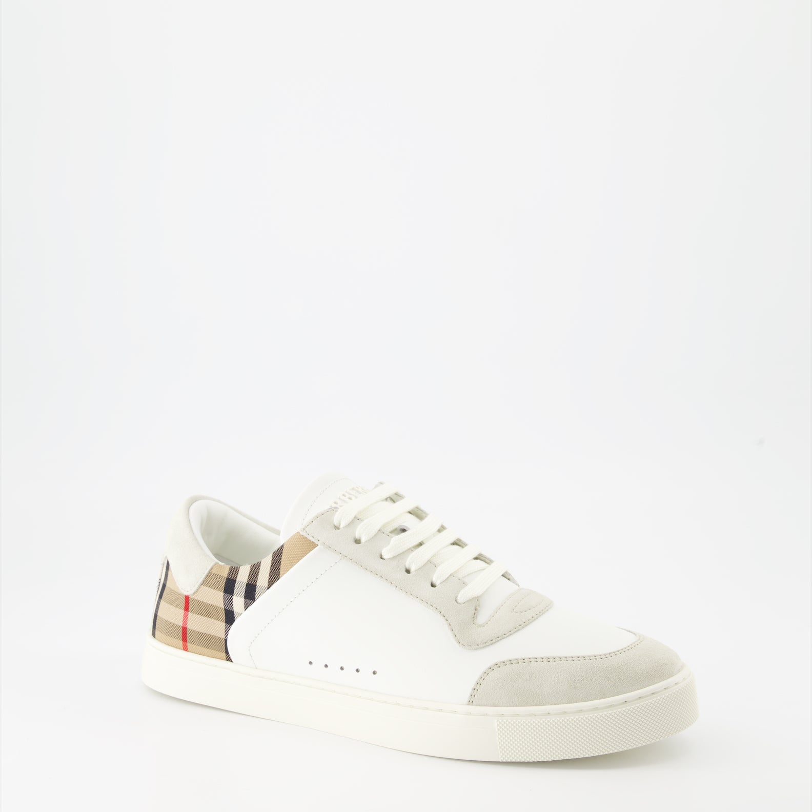 Burberry sneakers, checkered leather sneakers, luxury footwear, suede sneakers, high-end sneakers