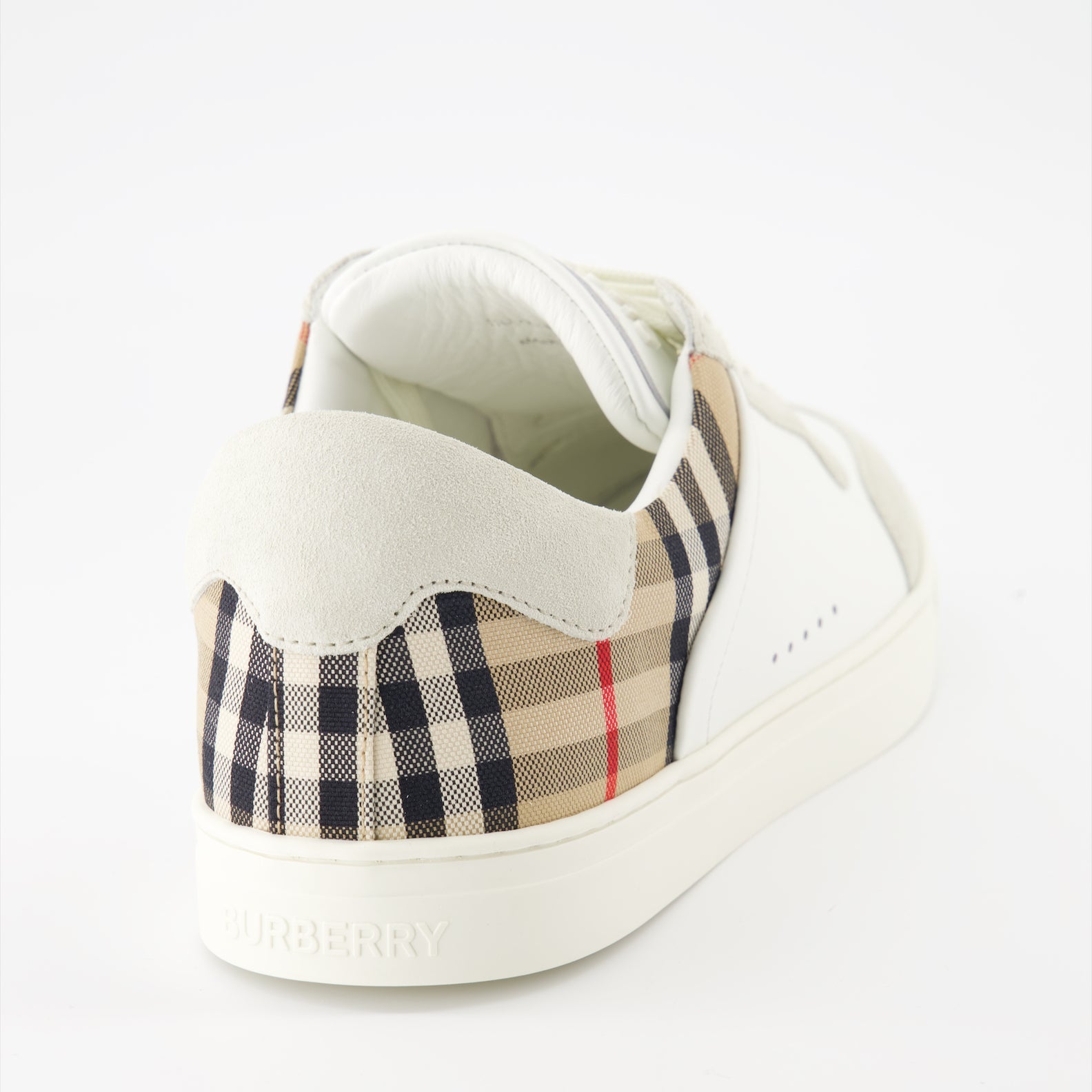 Burberry sneakers, checkered leather sneakers, luxury footwear, suede sneakers, high-end sneakers