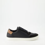 Burberry sneakers, luxury sneakers, checkered sneakers, leather and suede sneakers, black sneakers