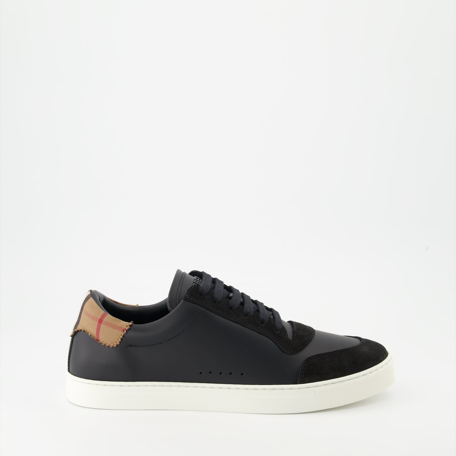 Burberry sneakers, luxury sneakers, checkered sneakers, leather and suede sneakers, black sneakers