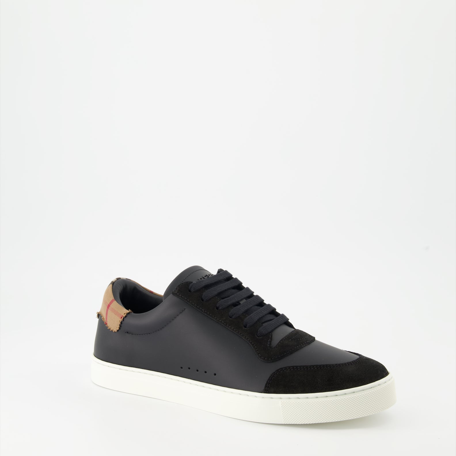 Burberry sneakers, luxury sneakers, checkered sneakers, leather and suede sneakers, black sneakers