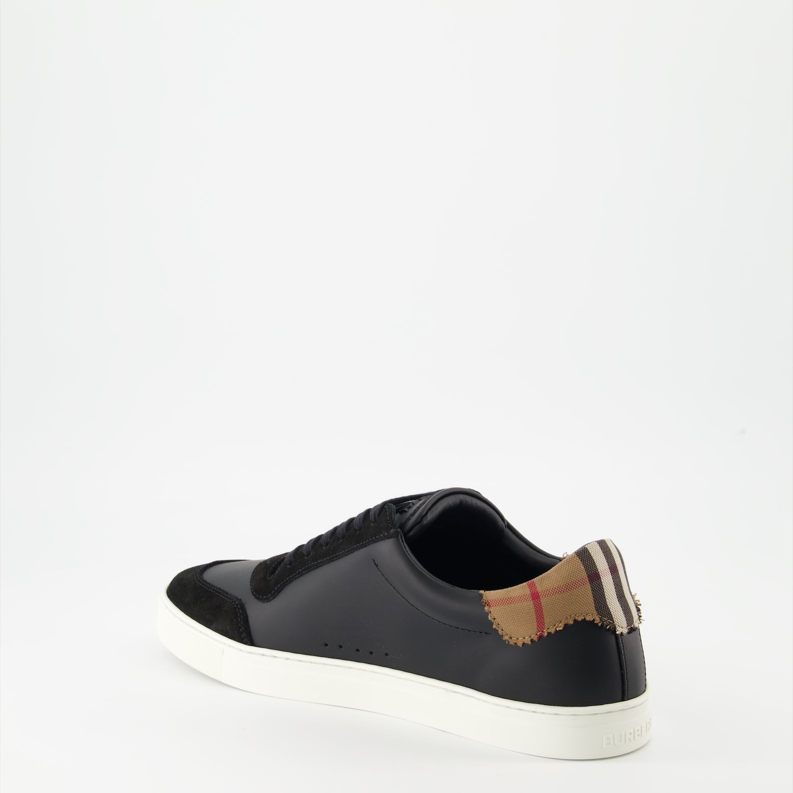 Burberry sneakers, luxury sneakers, checkered sneakers, leather and suede sneakers, black sneakers