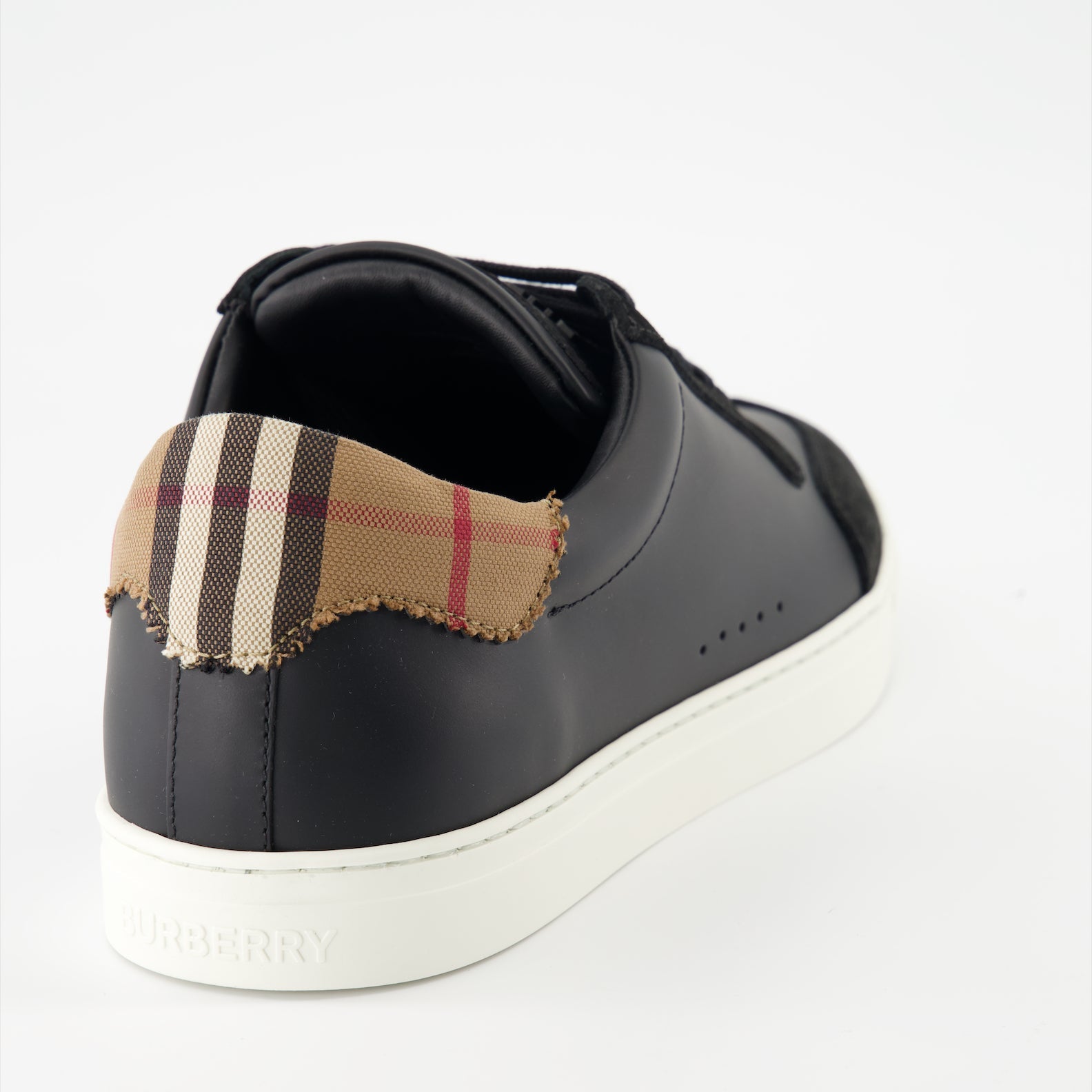 Burberry sneakers, luxury sneakers, checkered sneakers, leather and suede sneakers, black sneakers