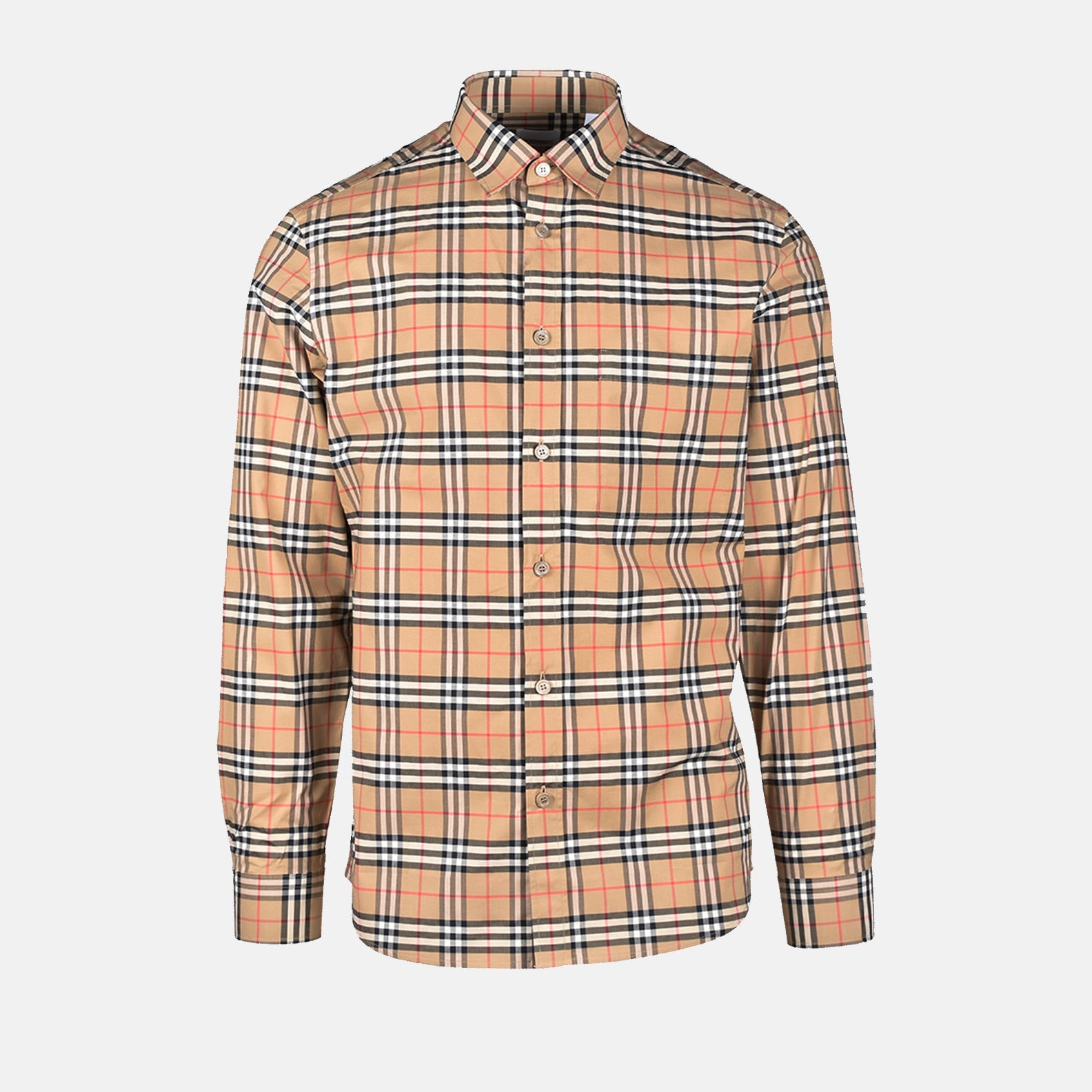 Burberry plaid shirt, luxury beige shirt, elegant plaid shirt, designer men's shirt, timeless plaid shirt