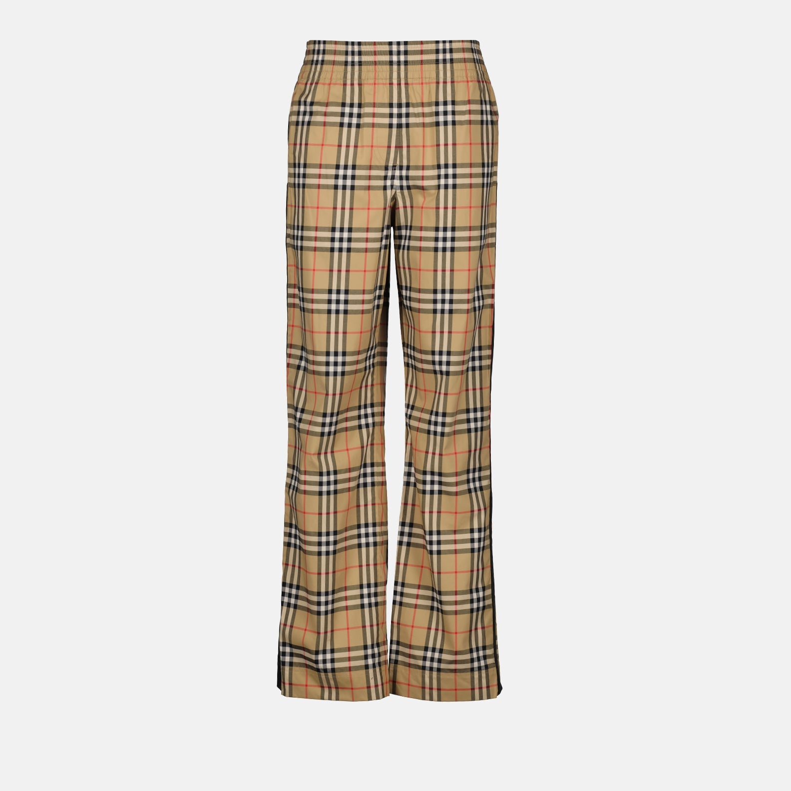 Louane checkered pants, Burberry pants, beige checkered trousers, luxury fashion pants, designer women's pants