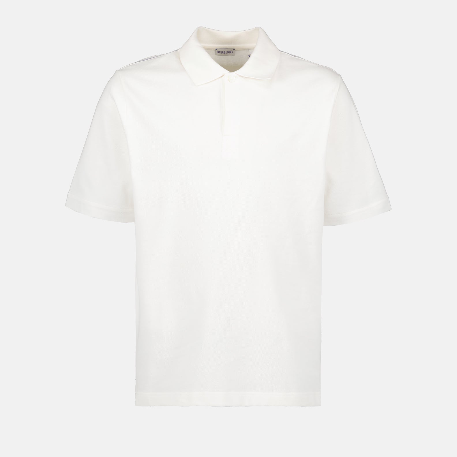 luxury polo, Burberry polo, white polo shirt, designer polo, premium menswear