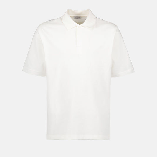 luxury polo, Burberry polo, white polo shirt, designer polo, premium menswear