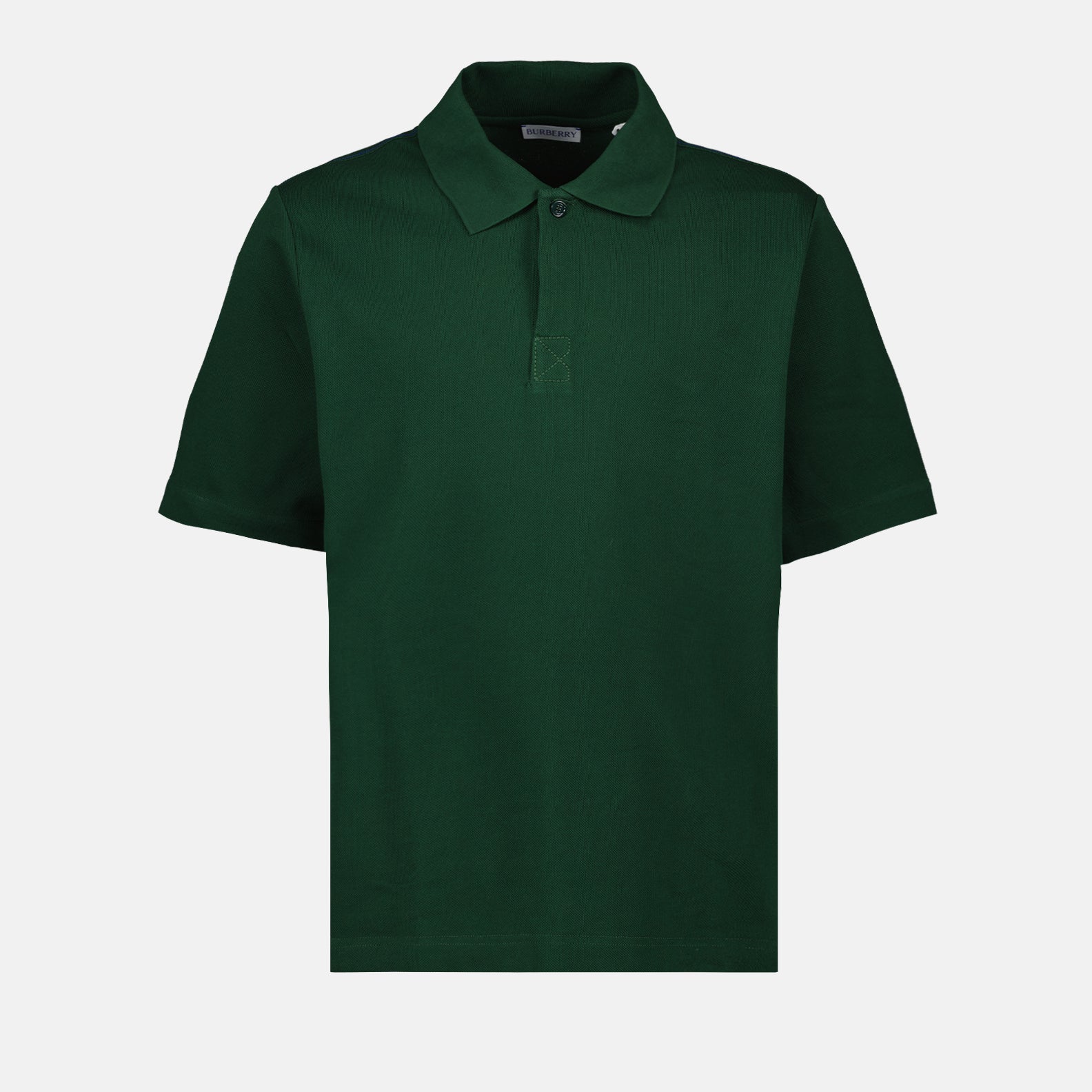 luxury polo shirt, classic cotton polo, Burberry green polo, designer menswear, high-end fashion