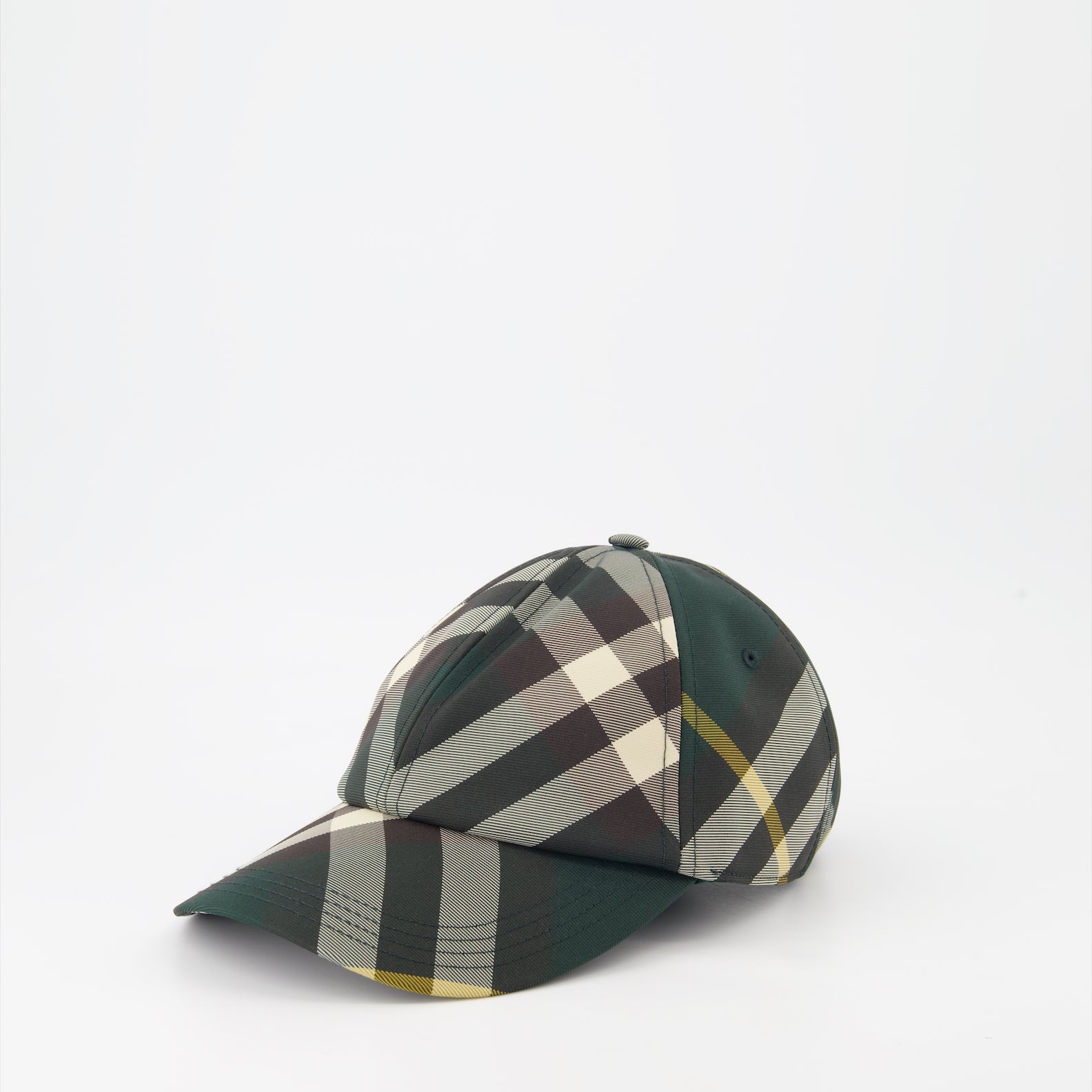 Burberry, Green Checkered Cap, luxury cap, designer accessory, unisex fashion