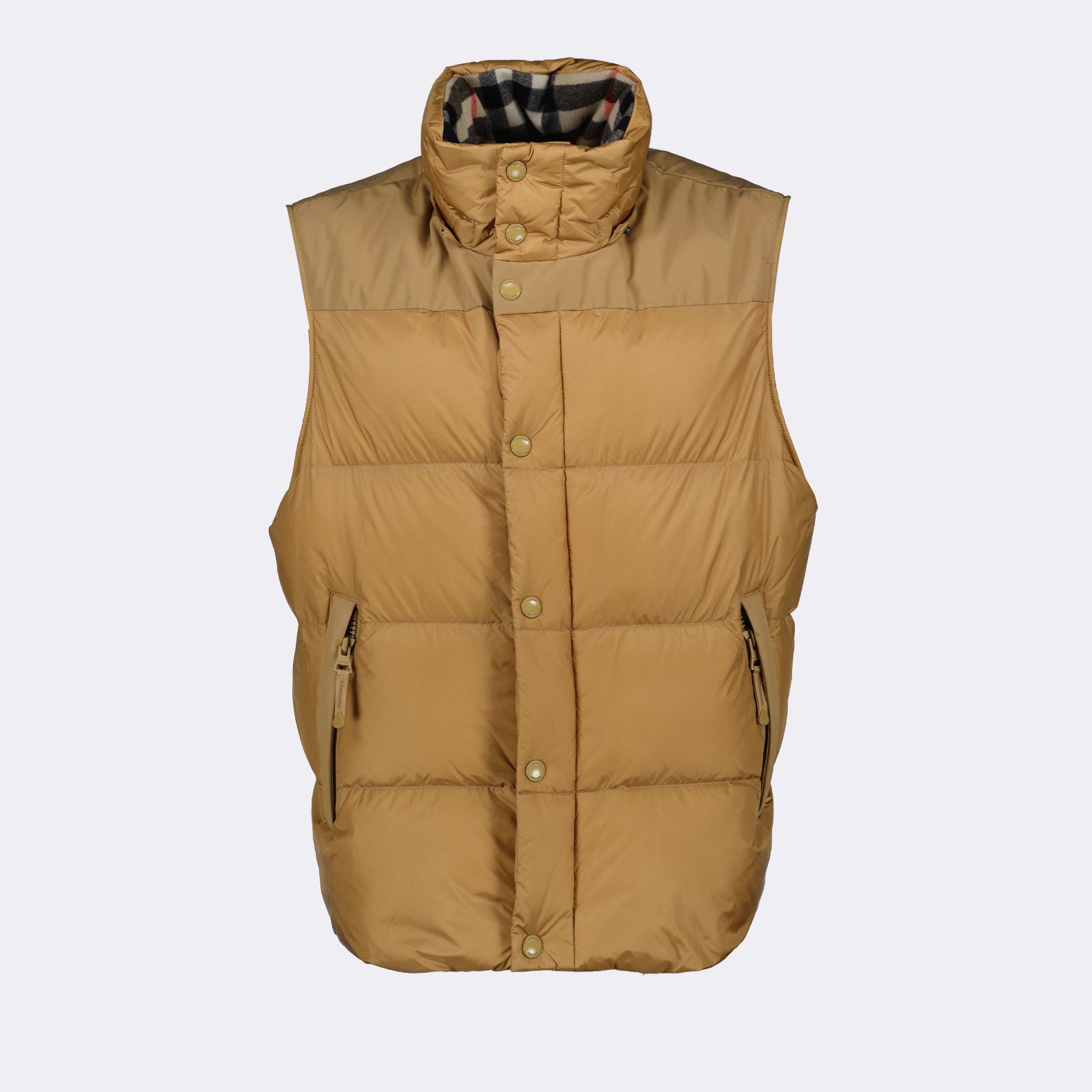 down jacket, removable sleeves, Burberry, luxury outerwear, beige jacket